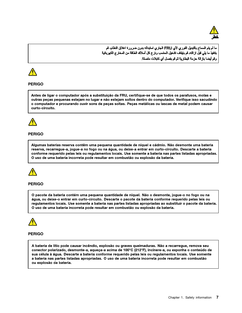 Brazilian portuguese | Lenovo N20 Chromebook User Manual | Page 13 / 62