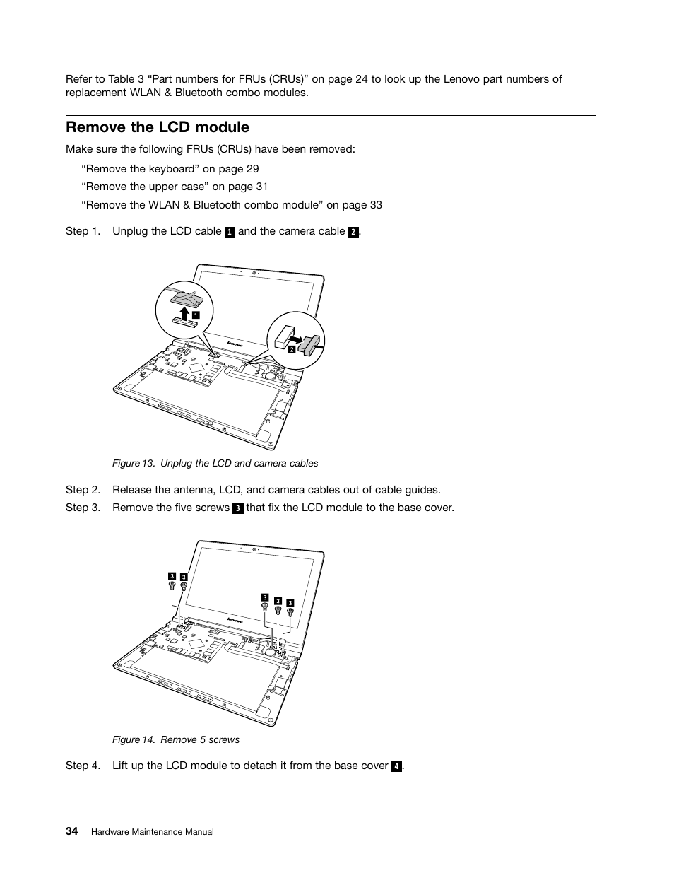 Remove the lcd module | Lenovo N20 Chromebook User Manual | Page 40 / 62