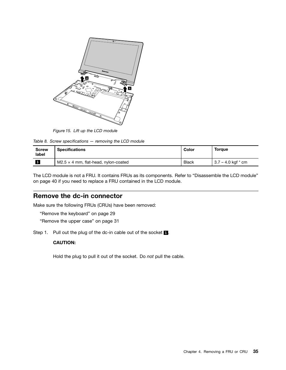 Remove the dc-in connector | Lenovo N20 Chromebook User Manual | Page 41 / 62