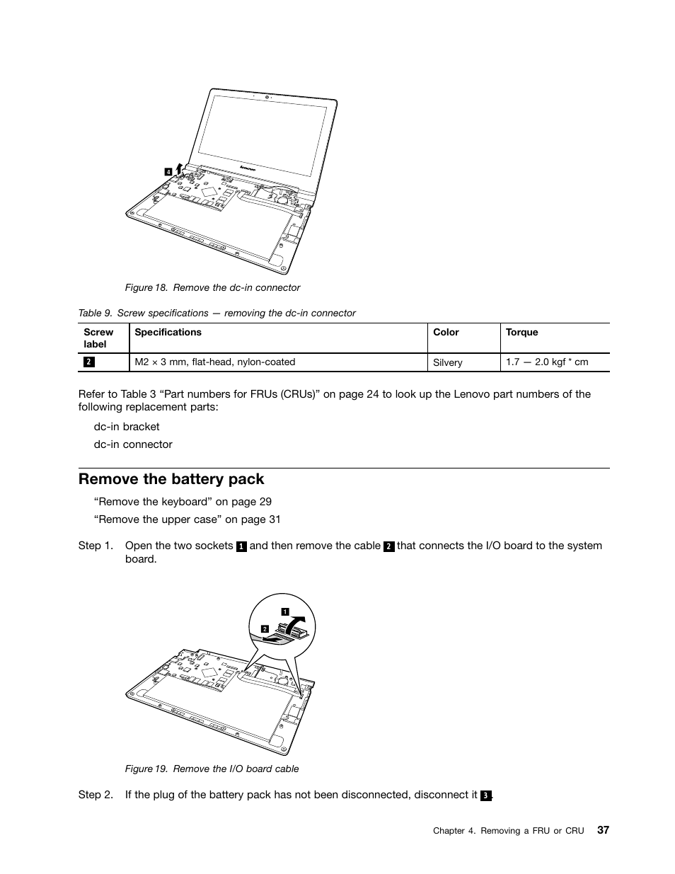 Remove the battery pack | Lenovo N20 Chromebook User Manual | Page 43 / 62