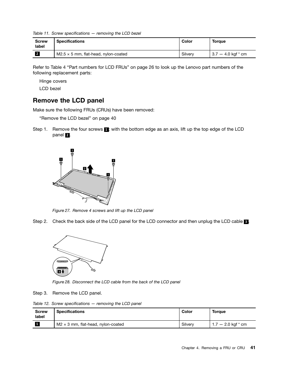 Remove the lcd panel | Lenovo N20 Chromebook User Manual | Page 47 / 62