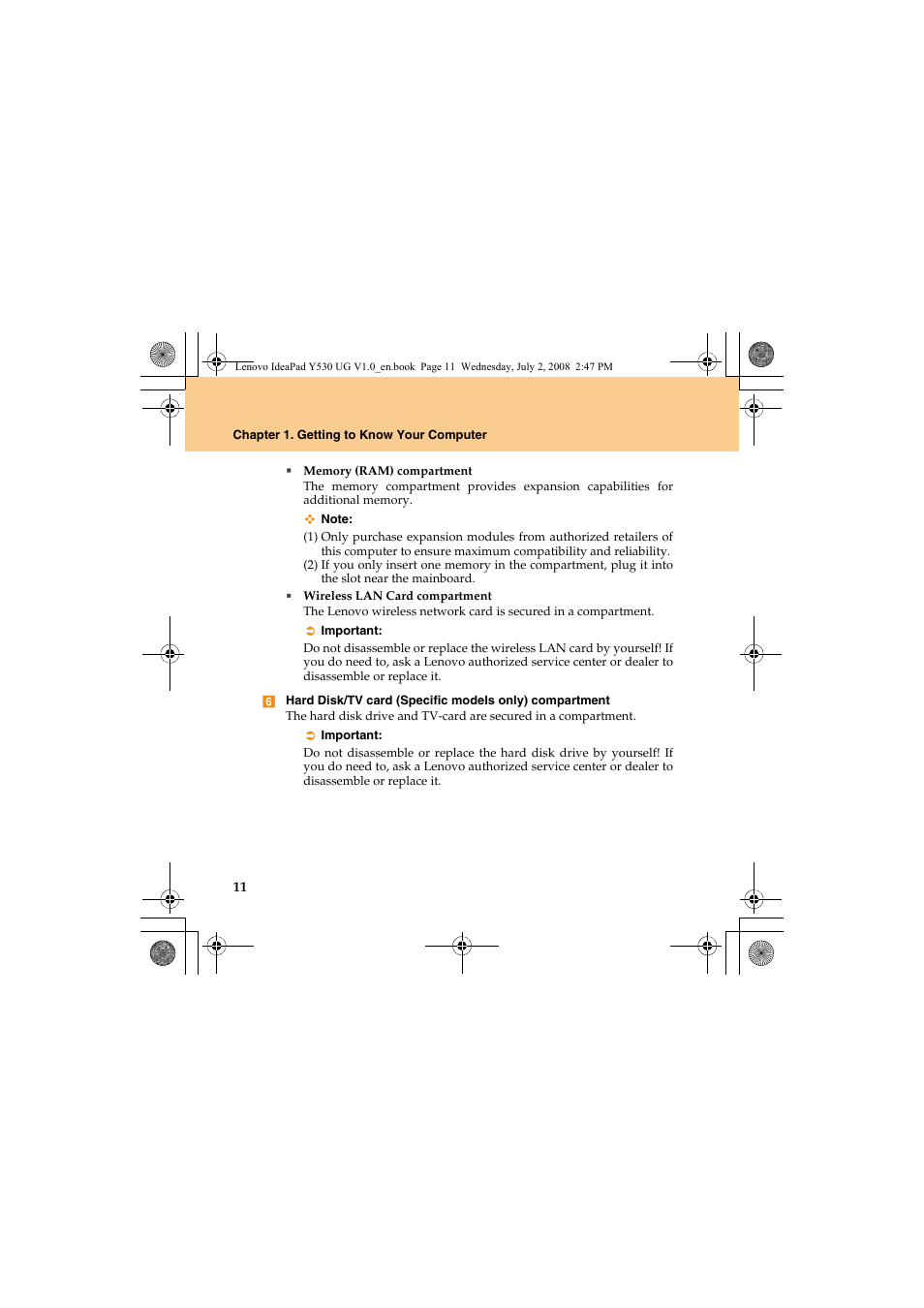 Lenovo IdeaPad Y530 User Manual | Page 20 / 152