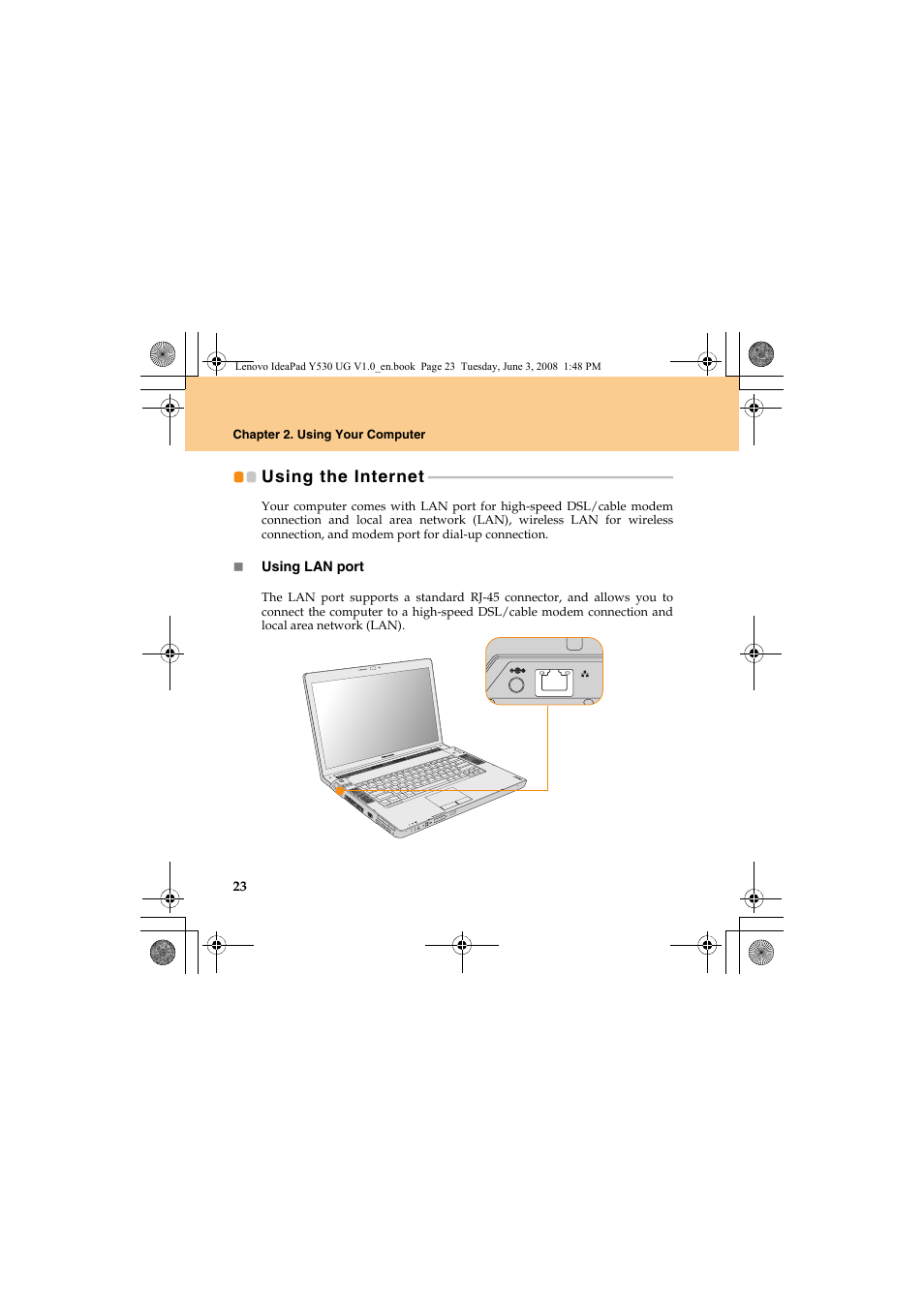 Using the internet | Lenovo IdeaPad Y530 User Manual | Page 32 / 152