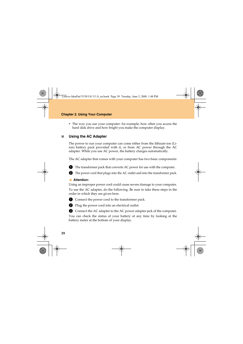 Lenovo IdeaPad Y530 User Manual | Page 48 / 152