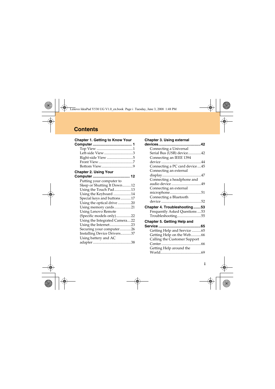 Lenovo IdeaPad Y530 User Manual | Page 7 / 152