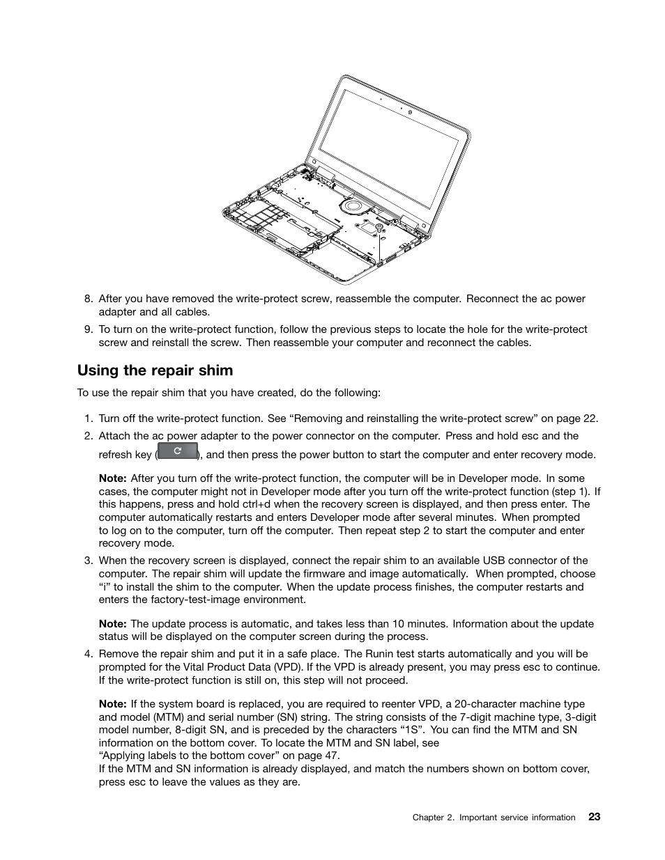 Using the repair shim | Lenovo ThinkPad Yoga 11e Chromebook User Manual | Page 29 / 84