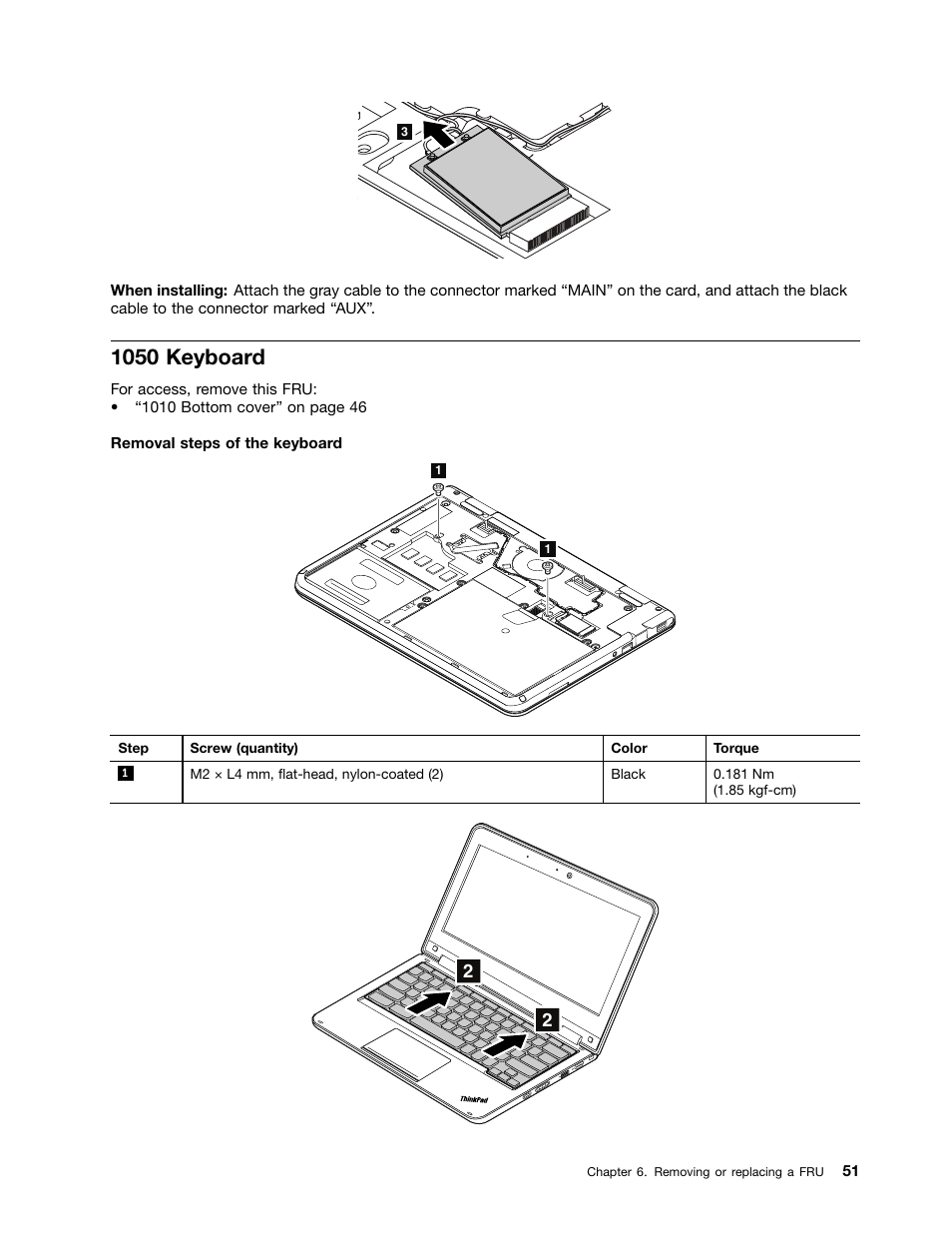 1050 keyboard | Lenovo ThinkPad Yoga 11e Chromebook User Manual | Page 57 / 84