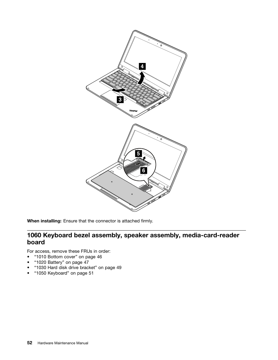 1060 keyboard bezel assembly, speaker assembly | Lenovo ThinkPad Yoga 11e Chromebook User Manual | Page 58 / 84