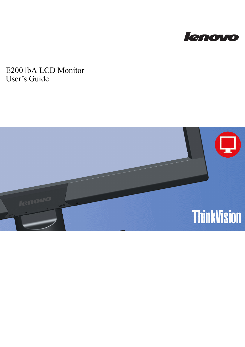 Lenovo ThinkVision E2001b 19.5 LED TFT Monitor User Manual | 15 pages