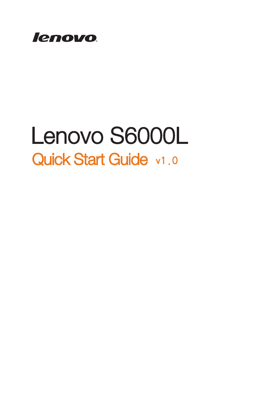 Lenovo S6000L Tablet User Manual | 12 pages