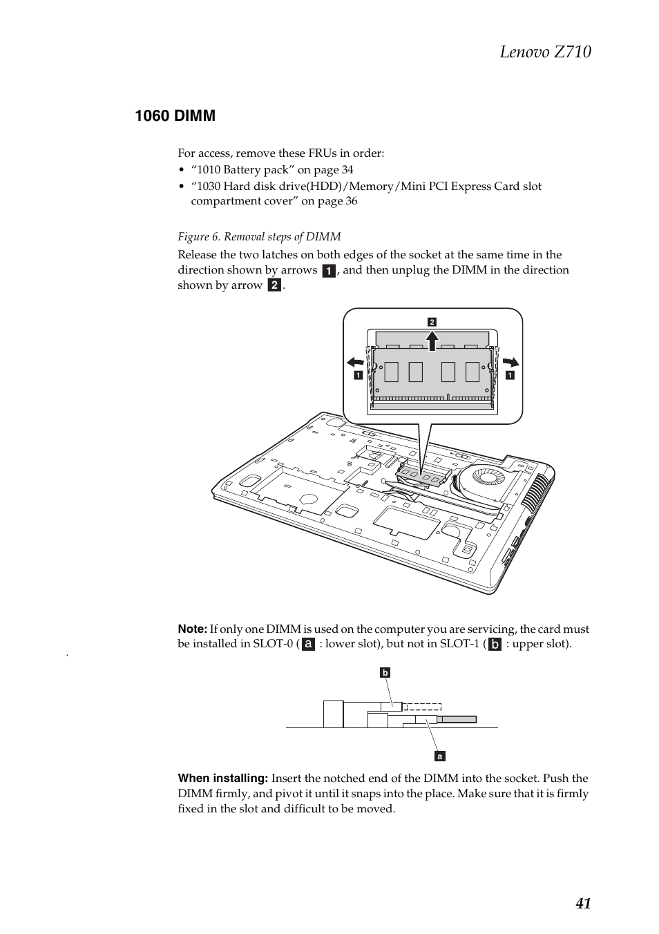 1060 dimm, Lenovo z710 | Lenovo IdeaPad Z710 Notebook User Manual | Page 45 / 95