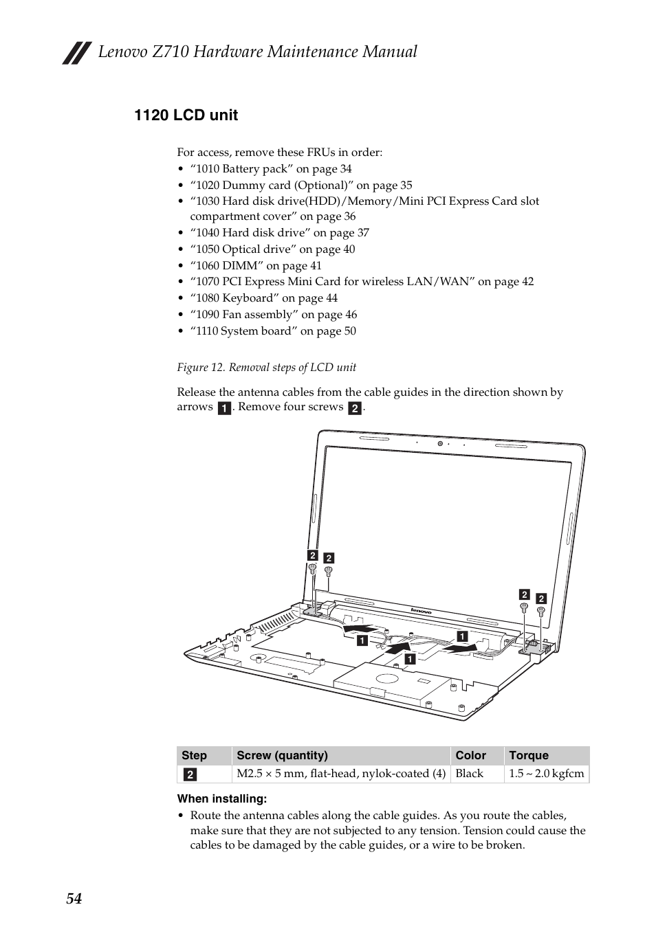 1120 lcd unit, Lenovo z710 hardware maintenance manual | Lenovo IdeaPad Z710 Notebook User Manual | Page 58 / 95