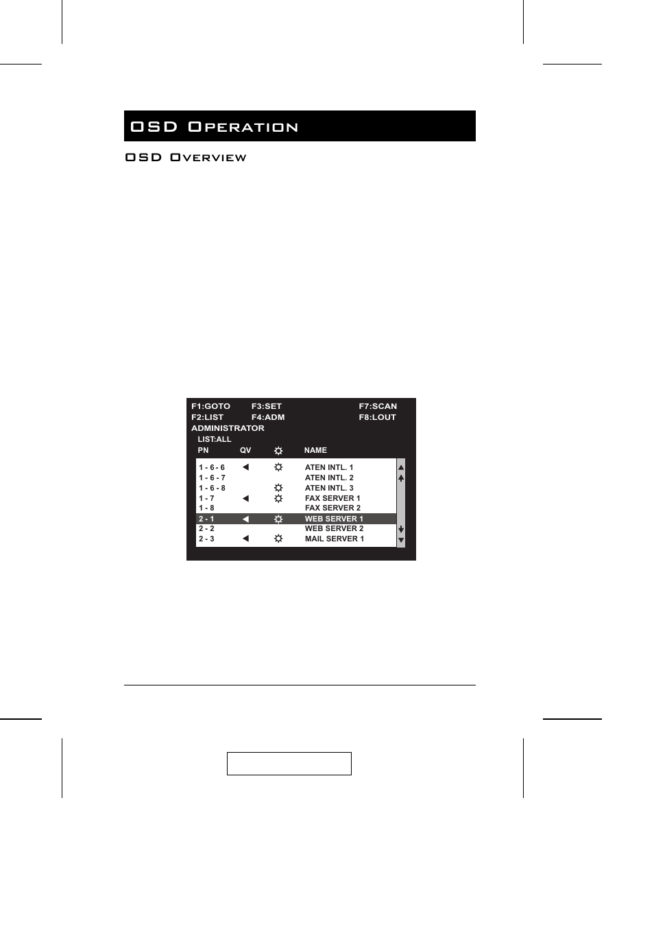Osd operation, Osd overview | ATEN CS-88A User Manual | Page 25 / 41