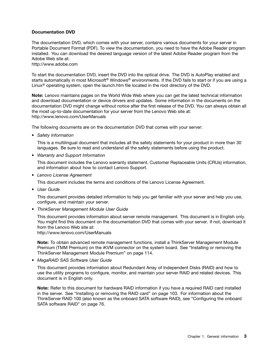 Lenovo ThinkServer TS430 User Manual | Page 15 / 222
