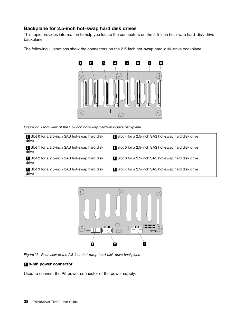 Backplane for 2.5-inch hot-swap hard disk drives | Lenovo ThinkServer TS430 User Manual | Page 50 / 222