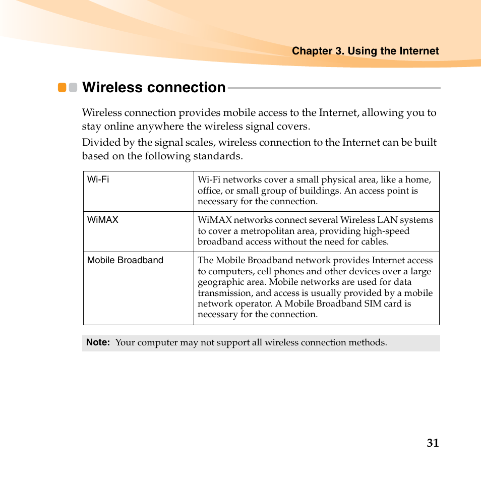 Wireless connection | Lenovo IdeaPad U450p User Manual | Page 45 / 136