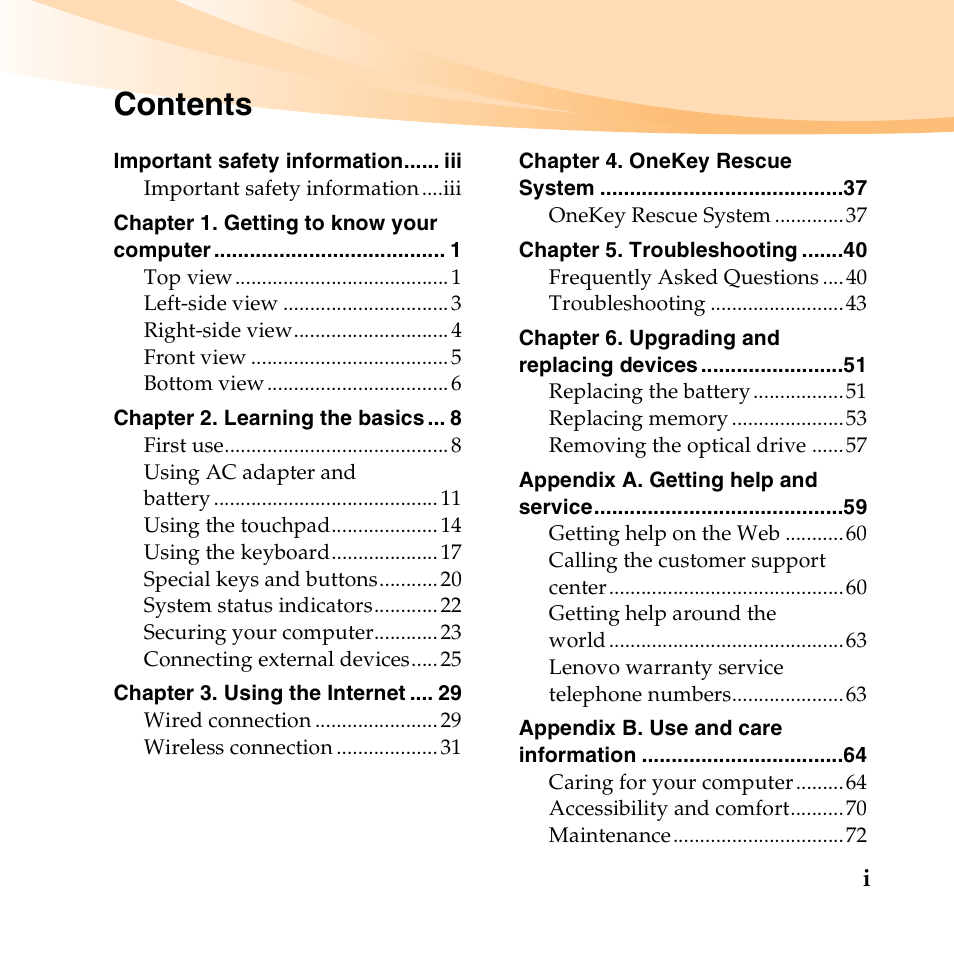Lenovo IdeaPad U450p User Manual | Page 7 / 136