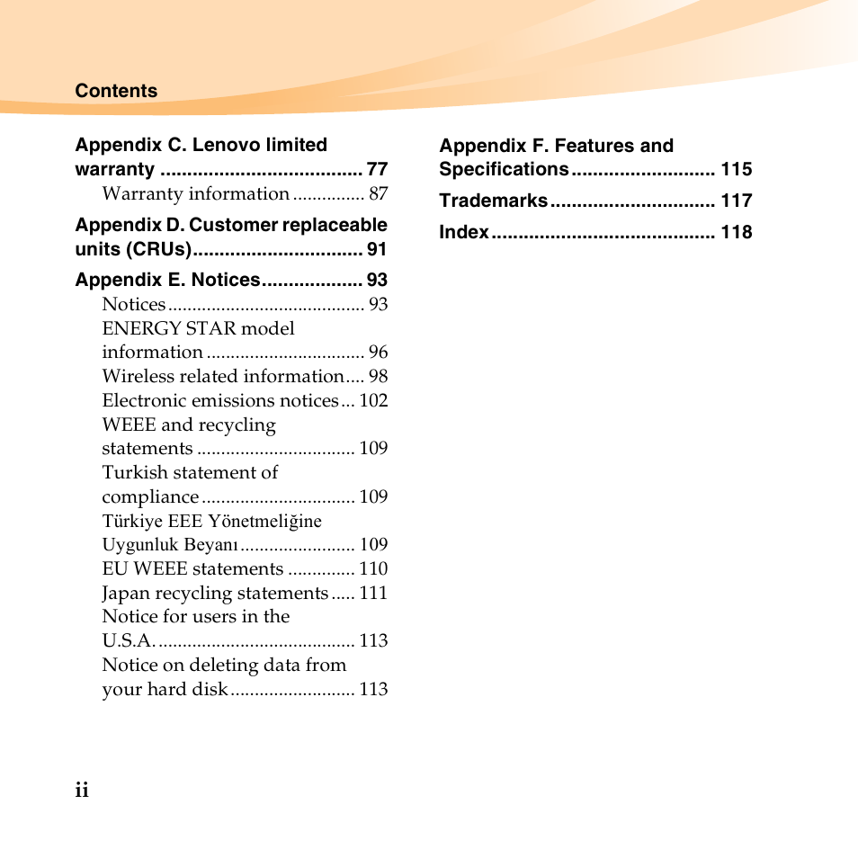 Lenovo IdeaPad U450p User Manual | Page 8 / 136