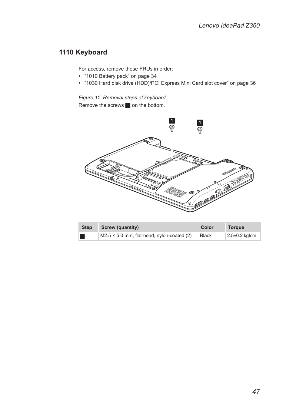 1110 keyboard | Lenovo IdeaPad Z360 User Manual | Page 51 / 89