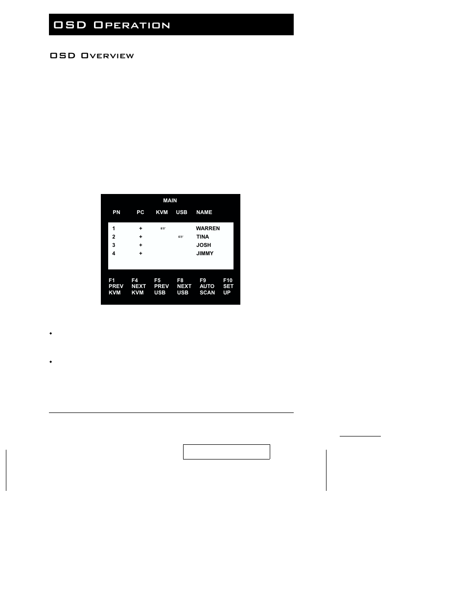 Osd operation, Osd overview | ATEN ACS-1714 User Manual | Page 15 / 24