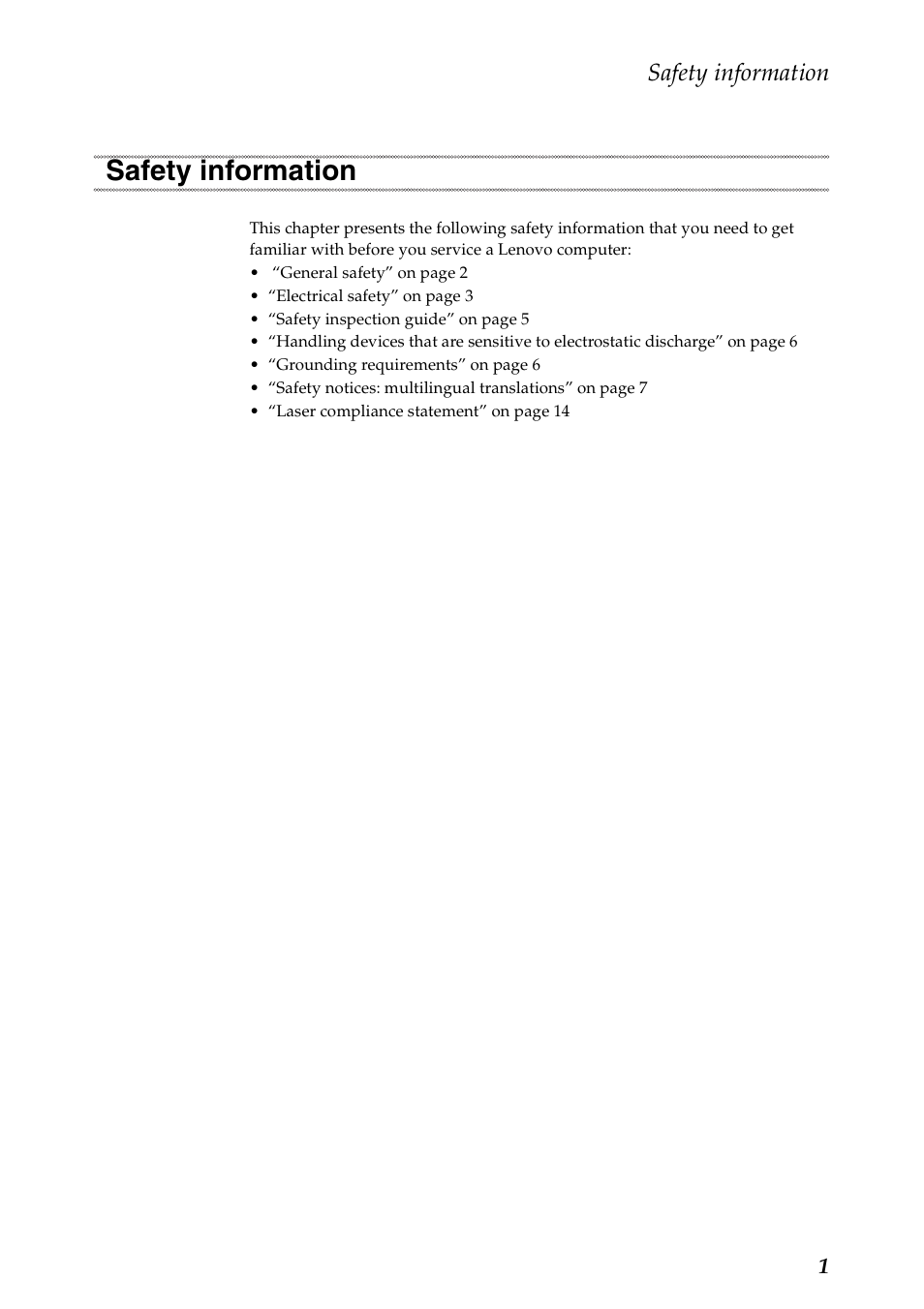 Safety information | Lenovo Yoga 13 Notebook IdeaPad User Manual | Page 5 / 73