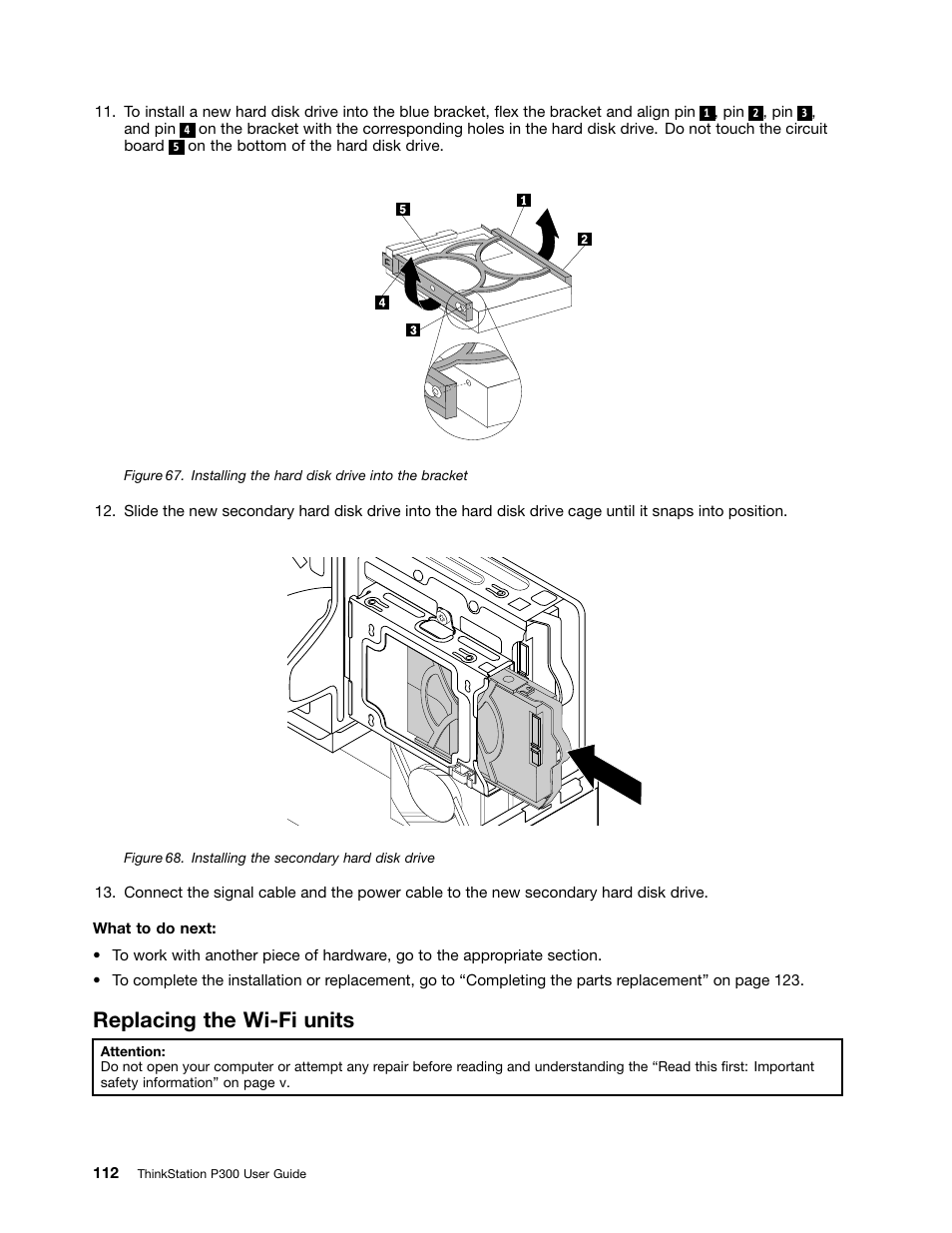 Replacing the wi-fi units | Lenovo ThinkStation P300 User Manual | Page 124 / 162