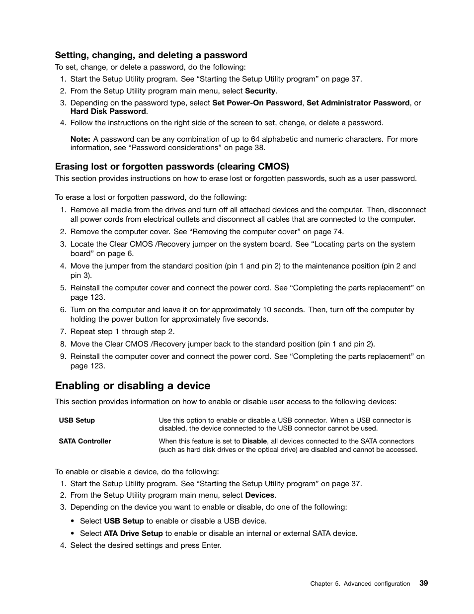 Enabling or disabling a device | Lenovo ThinkStation P300 User Manual | Page 51 / 162