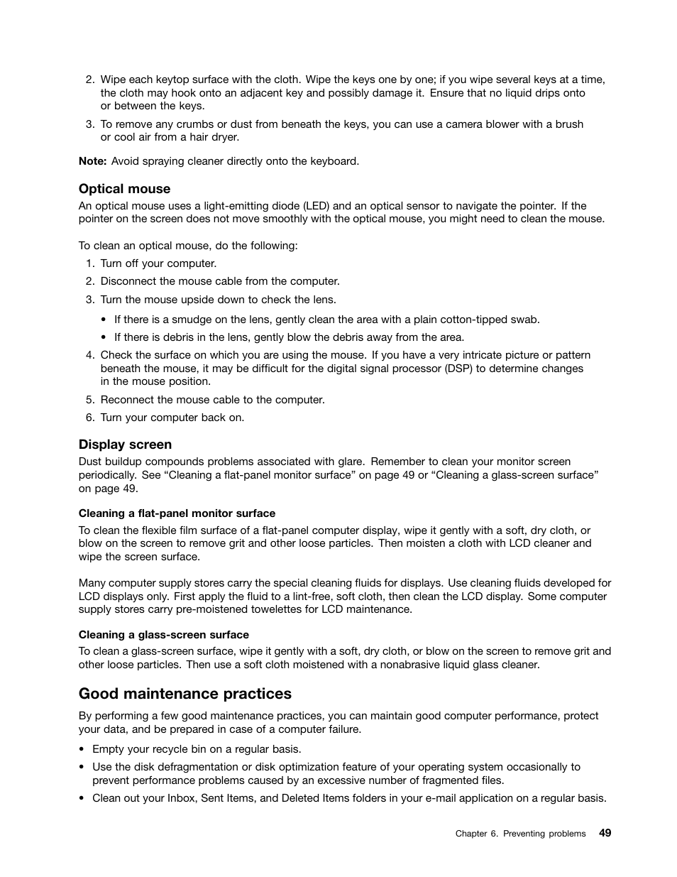 Good maintenance practices | Lenovo ThinkStation P300 User Manual | Page 61 / 162