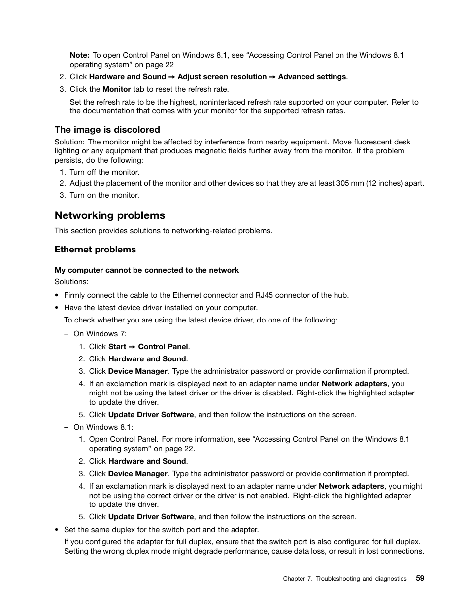 Networking problems | Lenovo ThinkStation P300 User Manual | Page 71 / 162