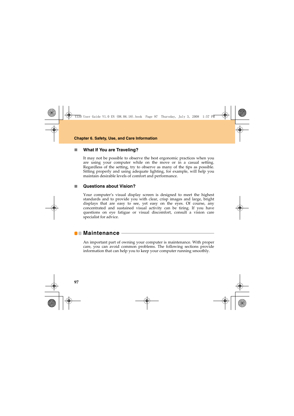 Maintenance | Lenovo IdeaPad Y330 User Manual | Page 106 / 148