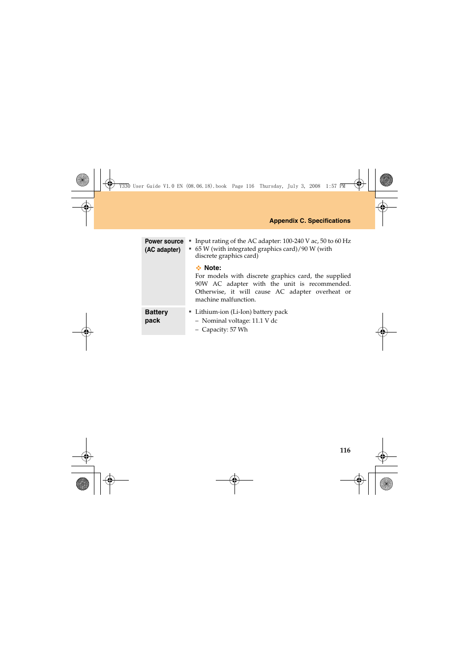 Lenovo IdeaPad Y330 User Manual | Page 125 / 148