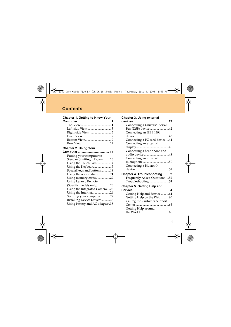 Lenovo IdeaPad Y330 User Manual | Page 7 / 148