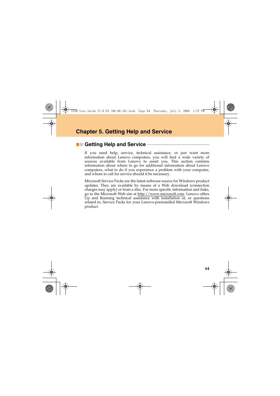 Chapter 5. getting help and service, Getting help and service | Lenovo IdeaPad Y330 User Manual | Page 73 / 148