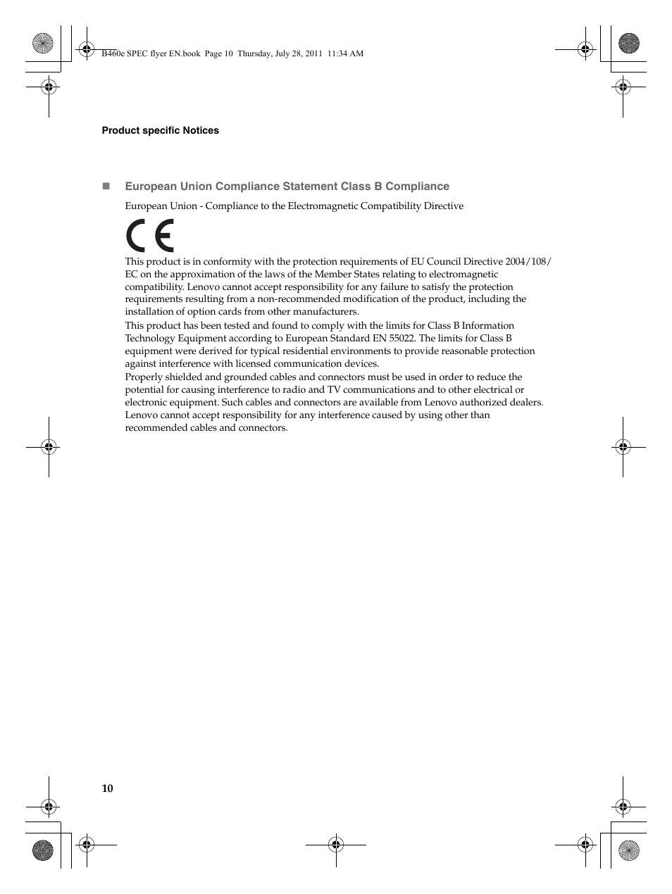 Lenovo B460e Notebook User Manual | Page 10 / 14