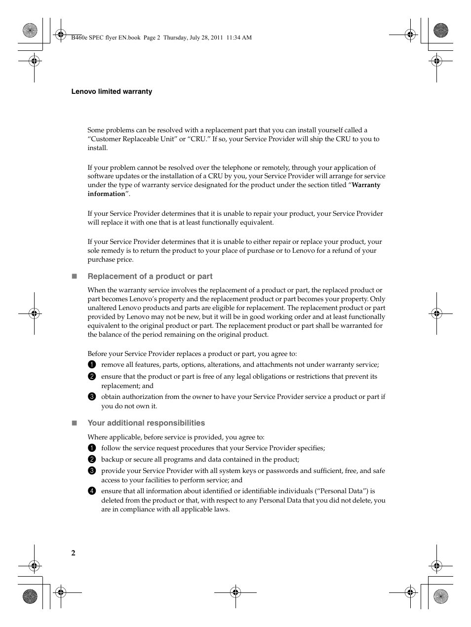 Lenovo B460e Notebook User Manual | Page 2 / 14