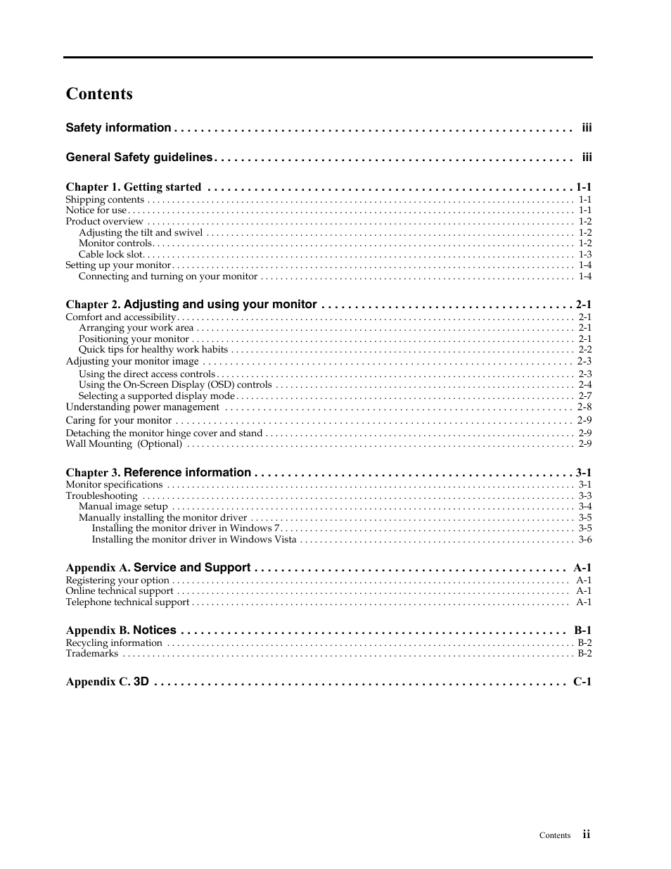 Lenovo LI2361d Wide Flat Panel Monitor User Manual | Page 3 / 33