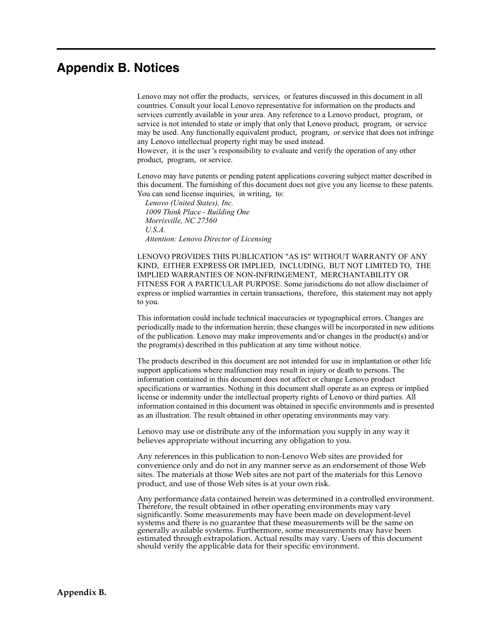 Appendix b. notices, Appendix b | Lenovo LI2361d Wide Flat Panel Monitor User Manual | Page 30 / 33