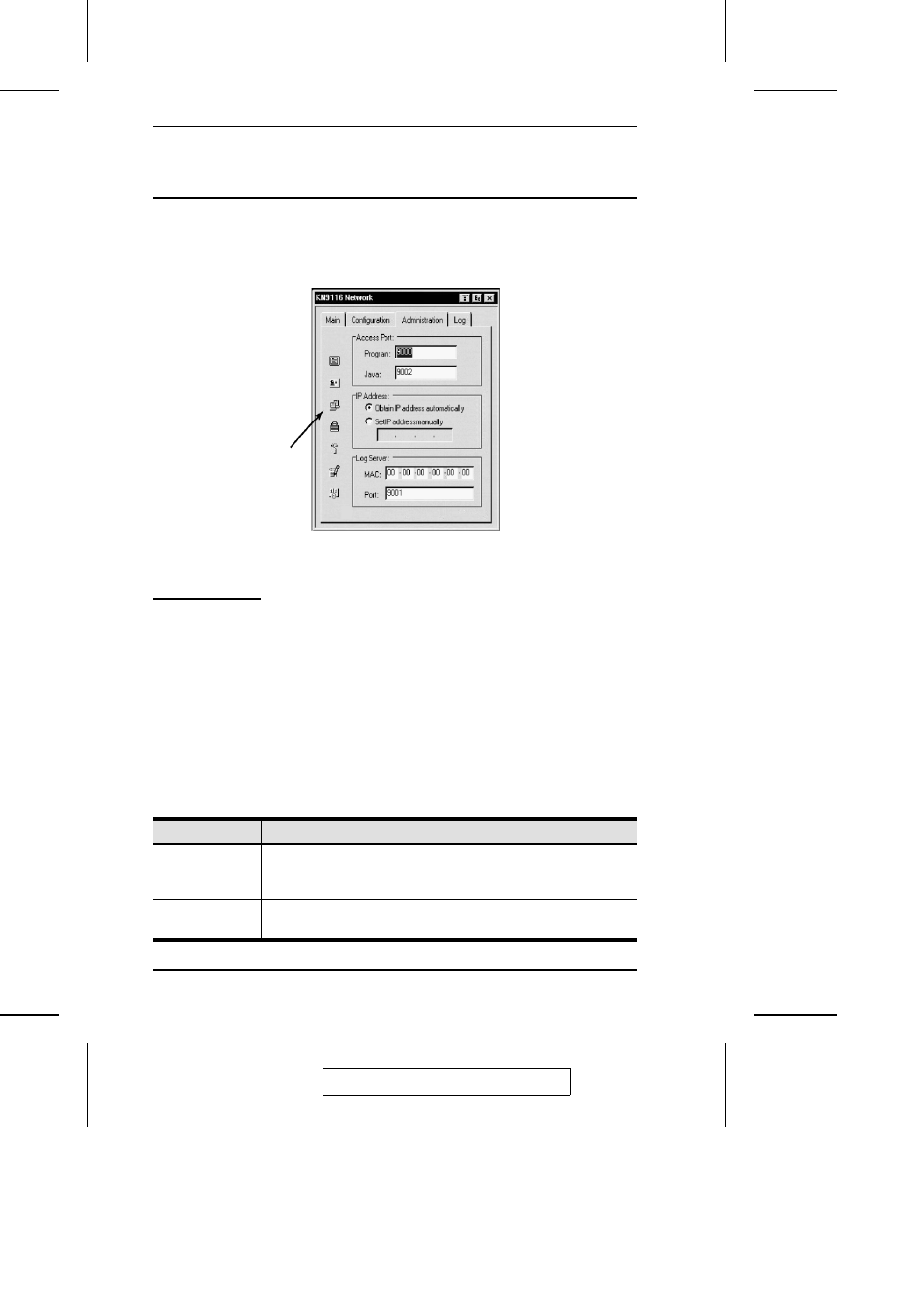 Network, Access port | ATEN Altusen KVM on the Net KN2108 User Manual | Page 40 / 99