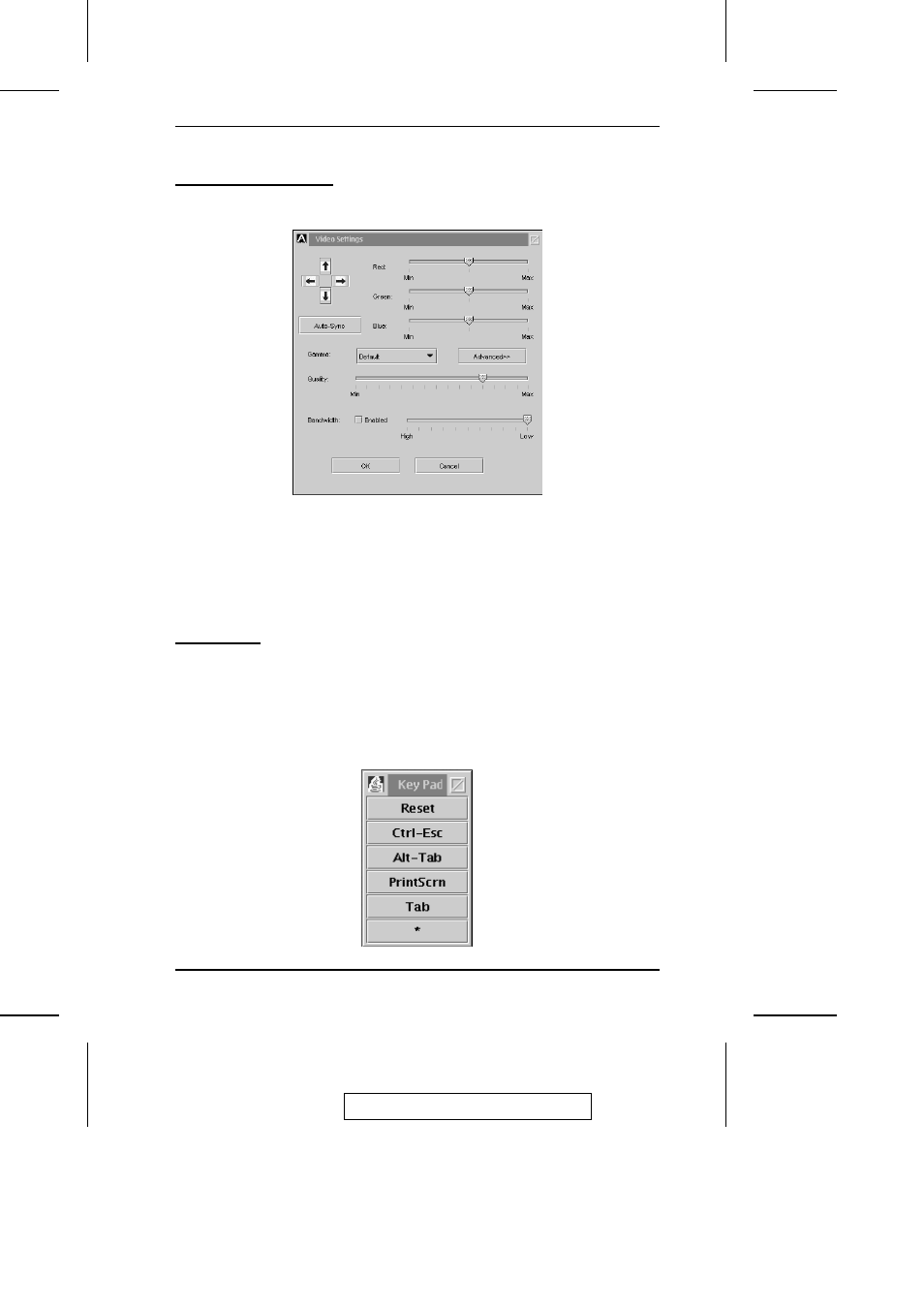 Video adjustment, Keyboard | ATEN Altusen KVM on the Net KN2108 User Manual | Page 75 / 99