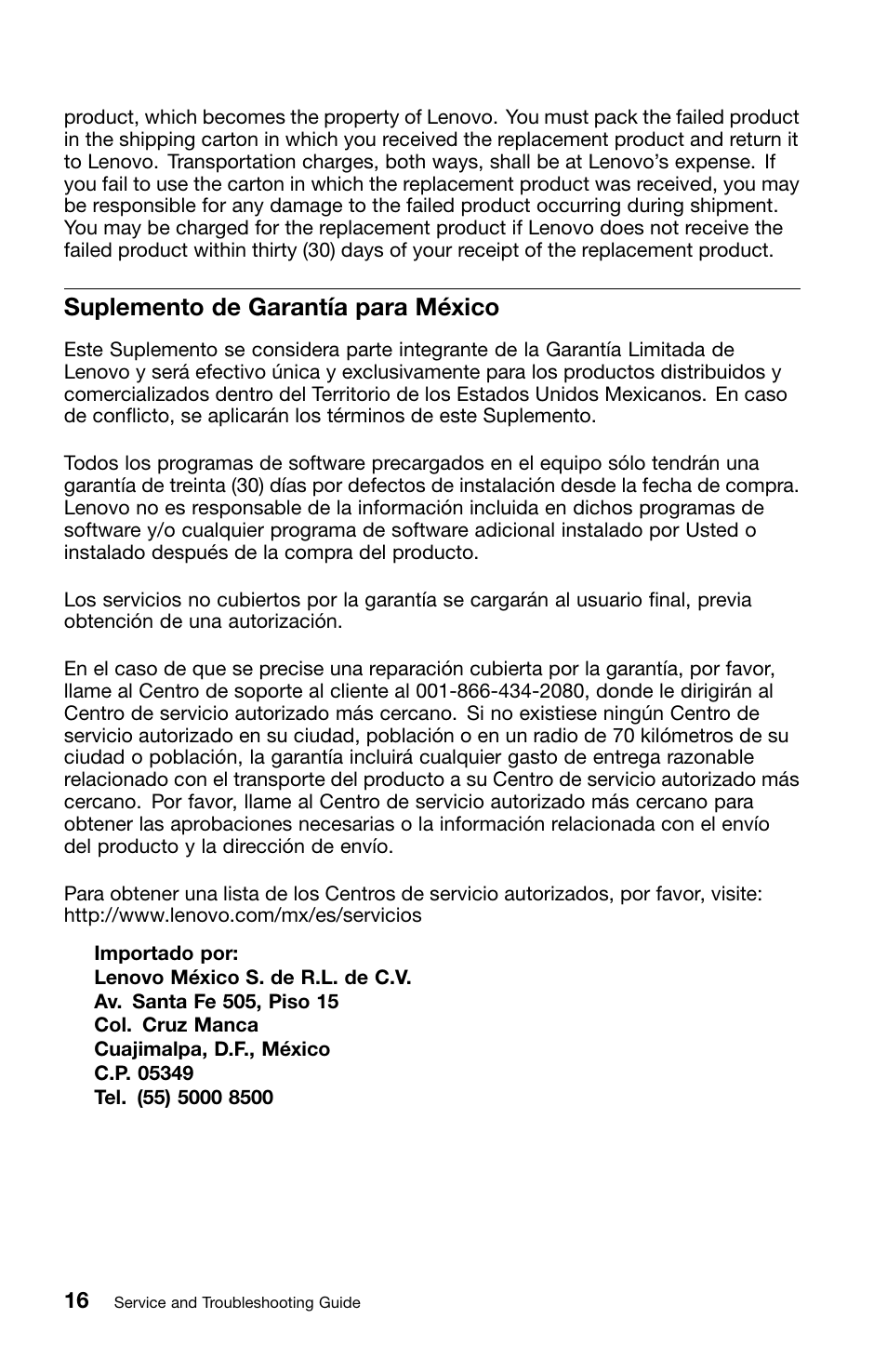 Suplemento de garantía para méxico | Lenovo ThinkPad X120e User Manual | Page 28 / 40