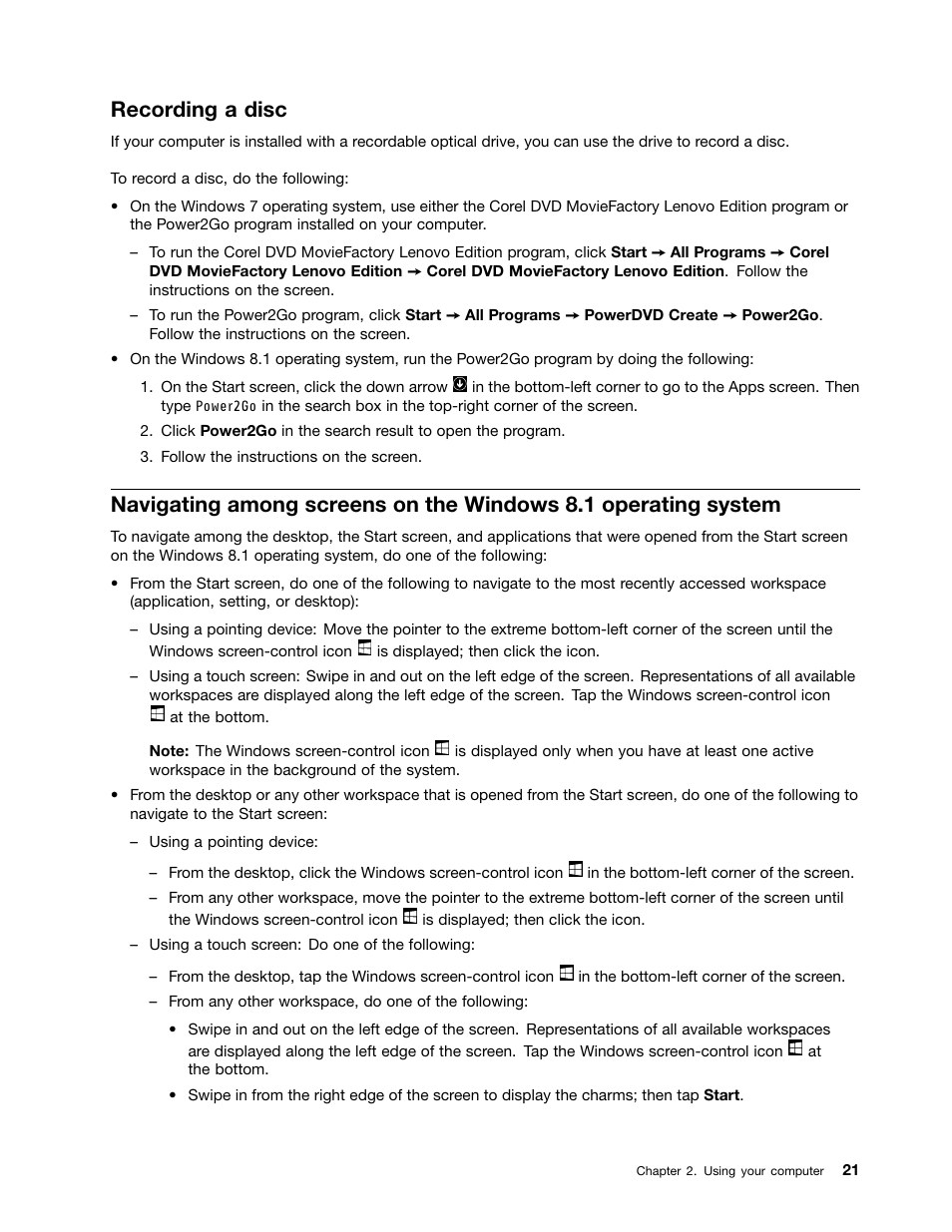 Recording a disc | Lenovo ThinkStation P300 User Manual | Page 33 / 150