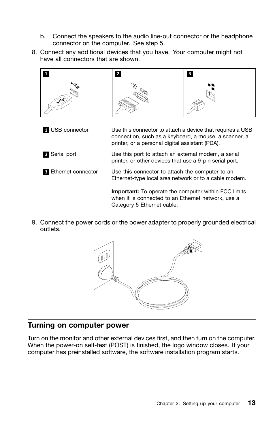 Turning on computer power | Lenovo ThinkStation E30 User Manual | Page 17 / 44