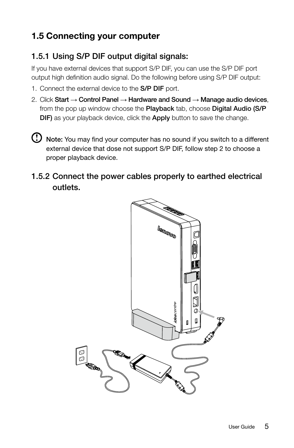 5 connecting your computer, C.5 connecting your computer | Lenovo IdeaCentre Q180 User Manual | Page 10 / 21