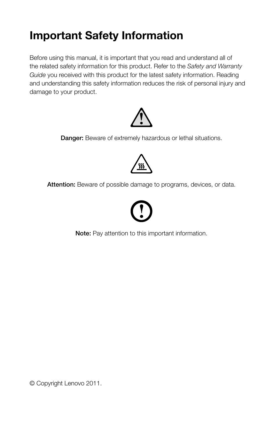Important safety information | Lenovo IdeaCentre Q180 User Manual | Page 2 / 21