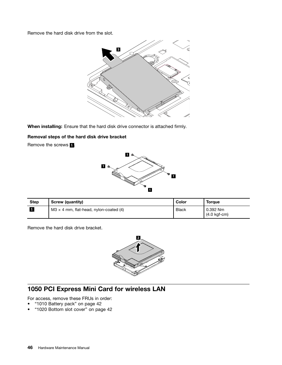 1050 pci express mini card for wireless lan | Lenovo M4400s notebook User Manual | Page 52 / 80