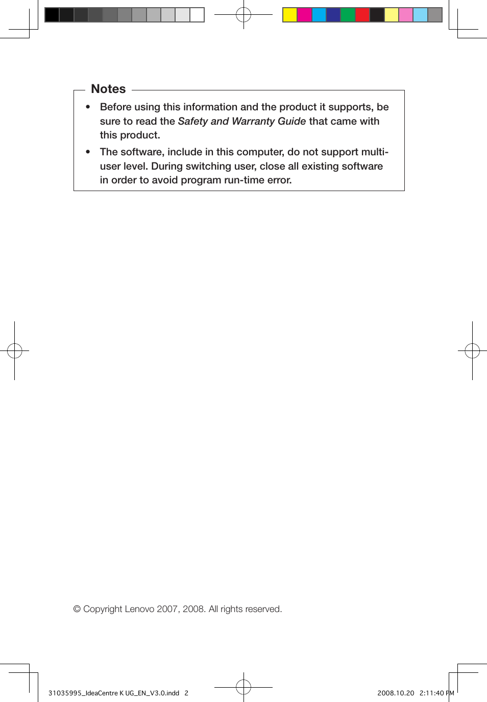 Lenovo IdeaCentre K230 User Manual | Page 3 / 41