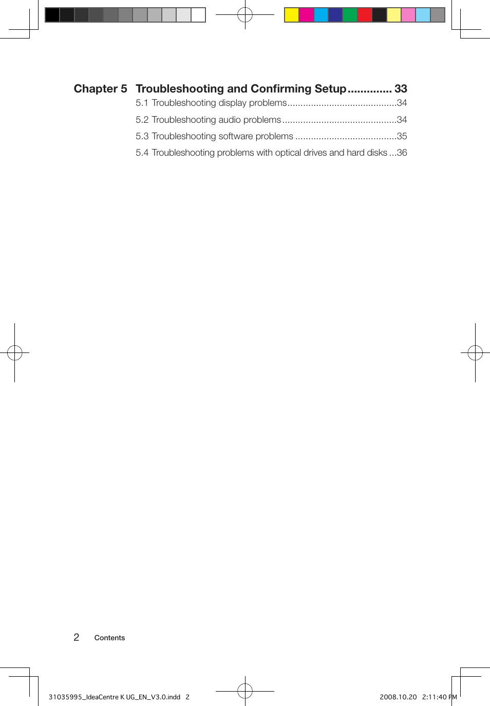 Chapter 5 troubleshooting and conﬁrming setup | Lenovo IdeaCentre K230 User Manual | Page 5 / 41