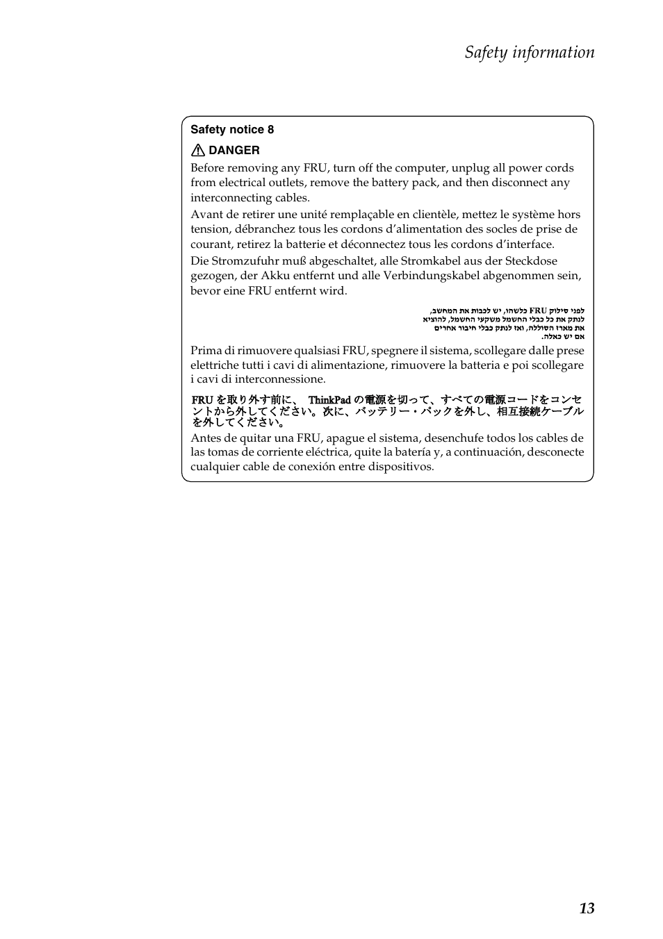 Safety information | Lenovo A1000 Tablet User Manual | Page 17 / 45