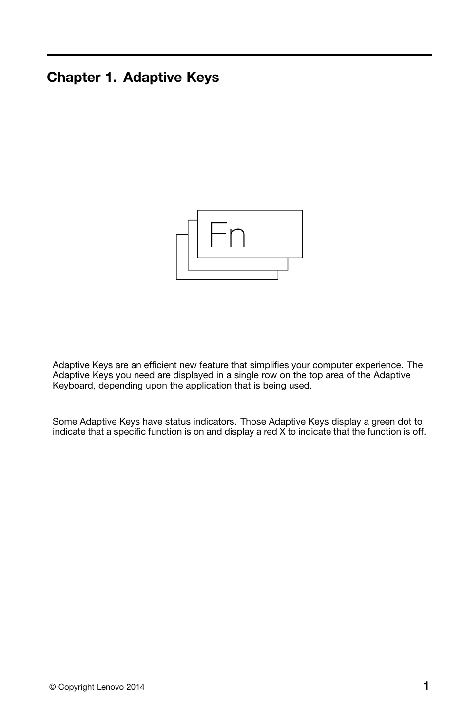 Chapter 1. adaptive keys | Lenovo ThinkPad X1 Carbon Type 20A7 20A8 User Manual | Page 5 / 20