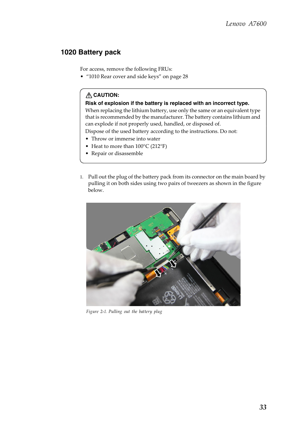 1020 battery pack, Lenovo a7600 | Lenovo A10-70 Tablet User Manual | Page 37 / 83